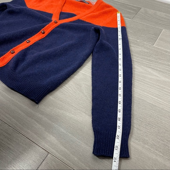 Monsieur Lacenaire mod 60’s grandpa cardigan sweater color block wool france M - Picture 15 of 16